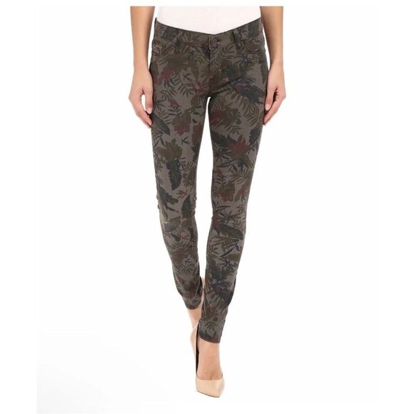 Hudson Jeans Krista Printed Super Skinny Bramble Green Jeans Pants Size 29 - Picture 1 of 14